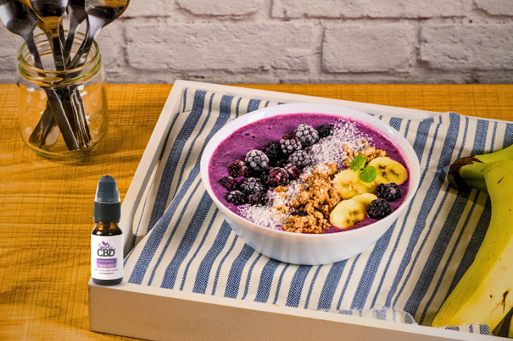 Healthy CBD-Infused Breakfasts: Blueberry Muffin Smoothie Bowl