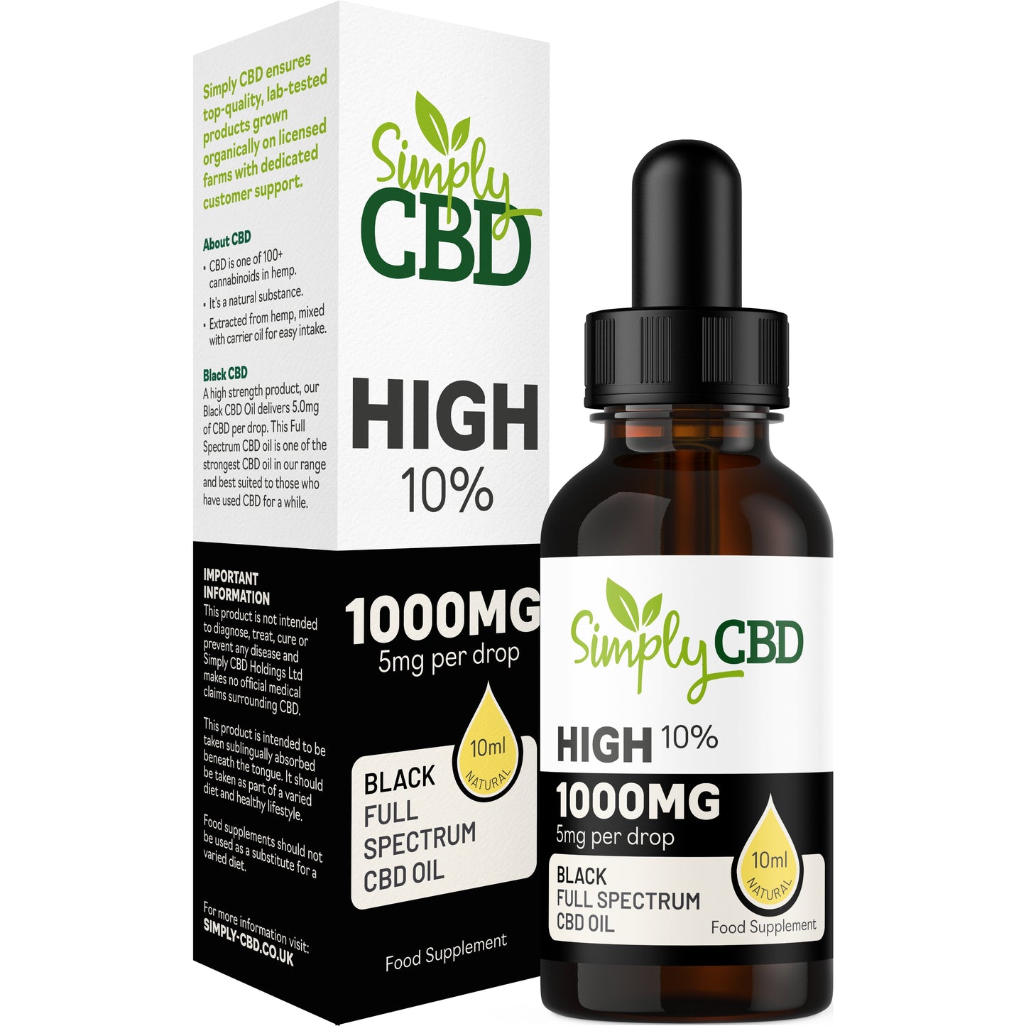Black CBD Oil - 10% Strength (from 10ml)