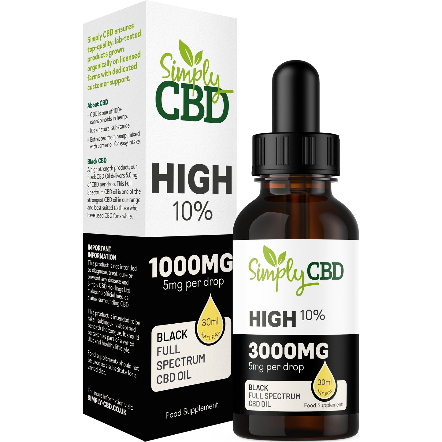 Black CBD Oil - 10% Strength (from 10ml)