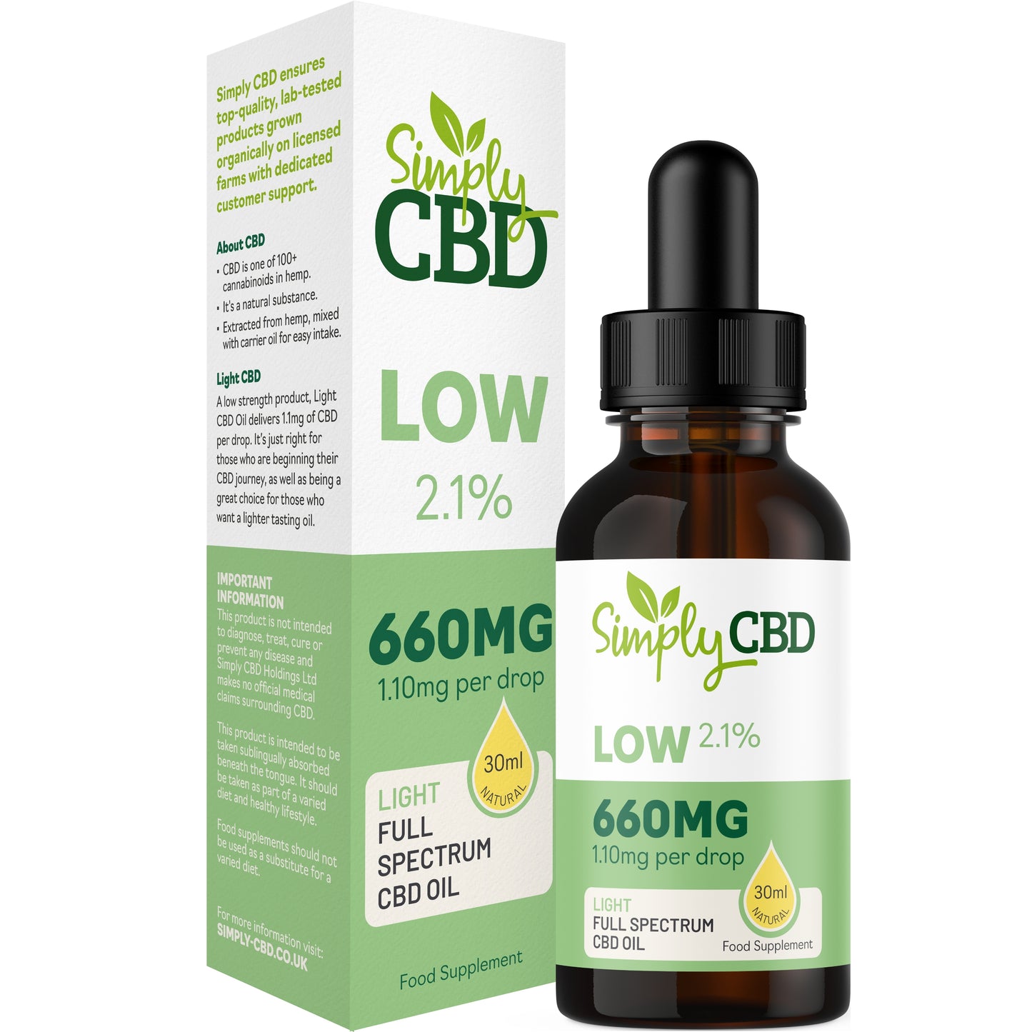 Light CBD Oil - 2.1% Strength (30ml)