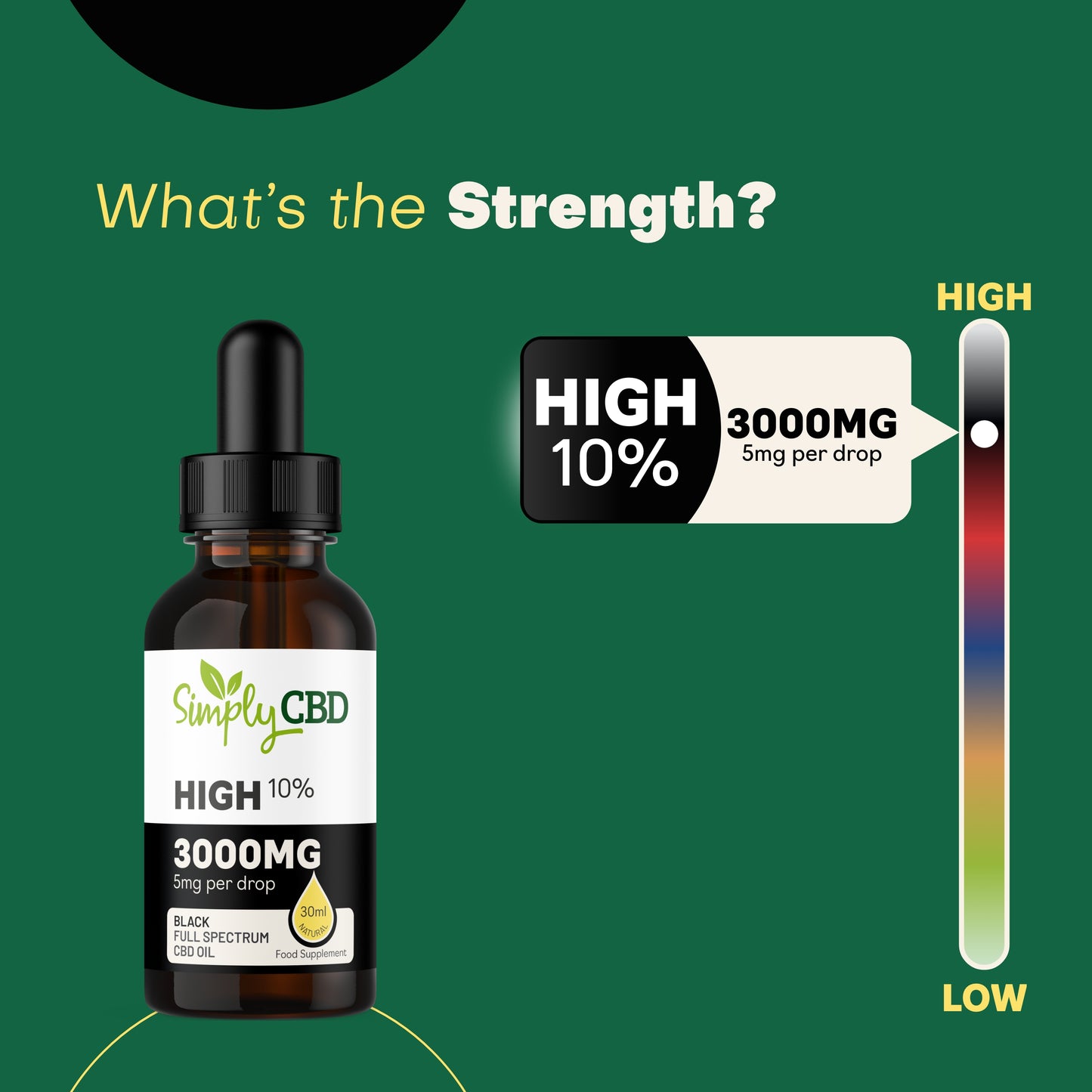 Black CBD Oil - 10% Strength (from 10ml)
