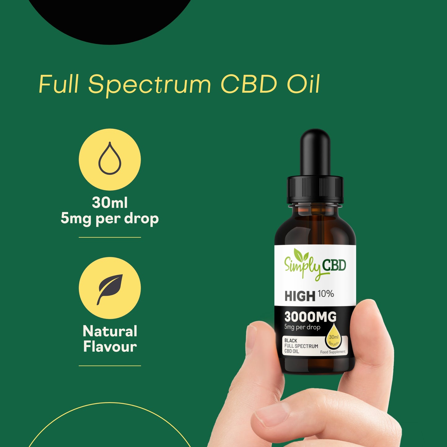 Black CBD Oil - 10% Strength (from 10ml)