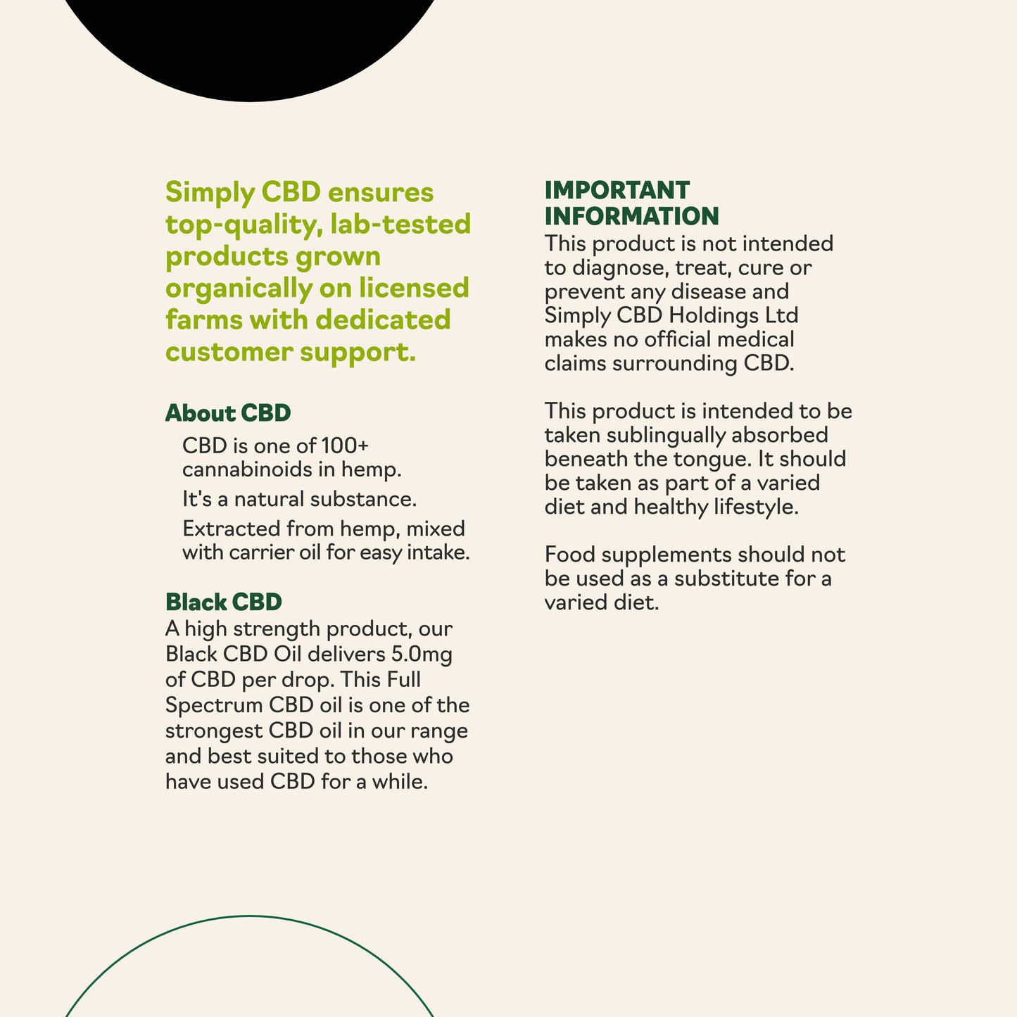 Black CBD Oil - 10% Strength (from 10ml)