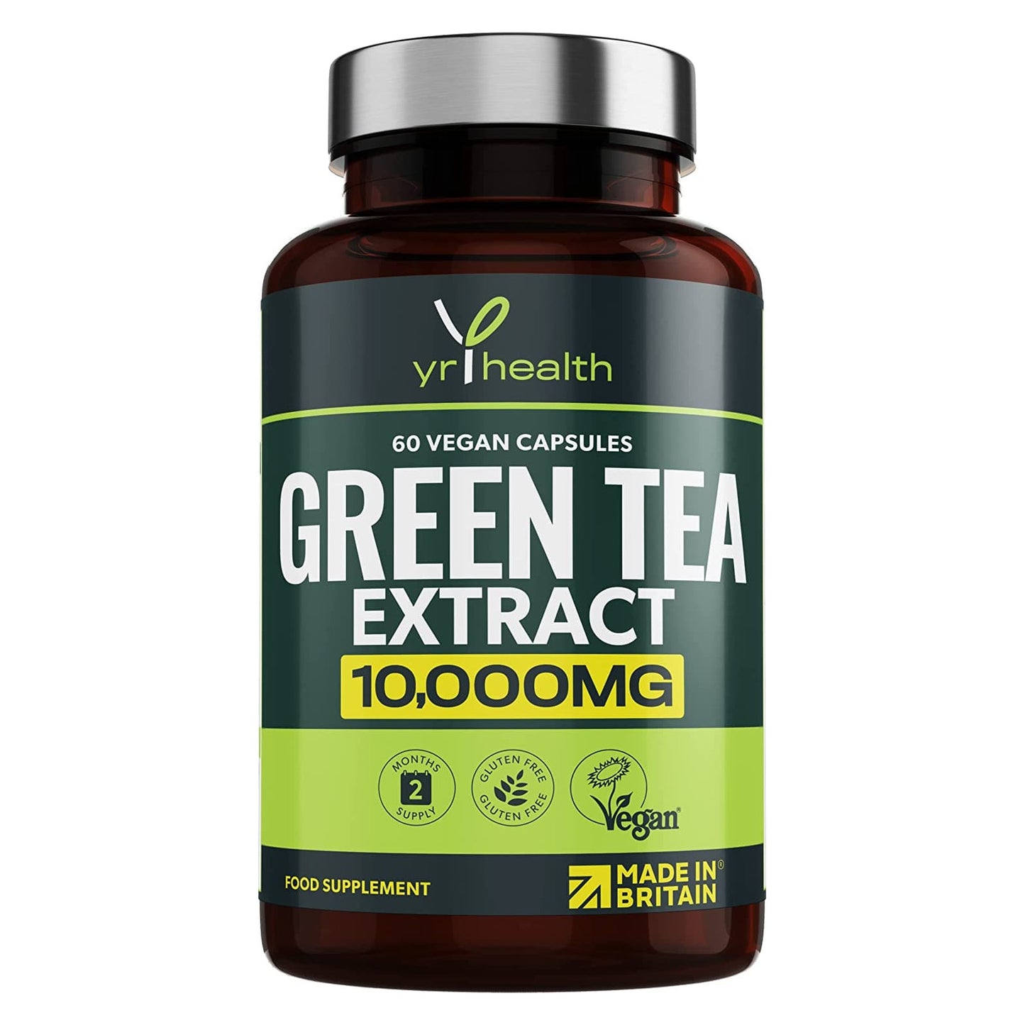 Green Tea Capsules from Vegan Green Tea Extract 10,000mg - 60 Vegan Capsules