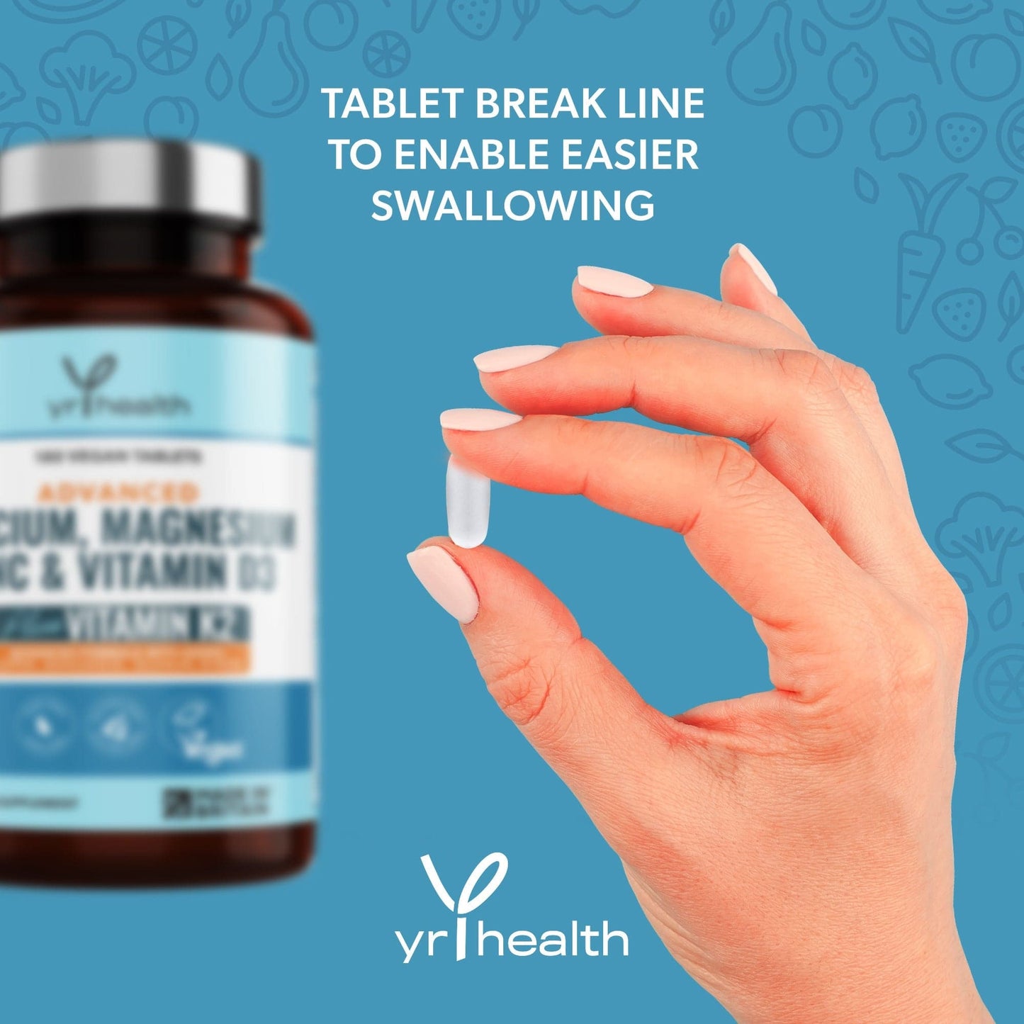 ADVANCED Calcium, Magnesium, Zinc, Vitamin D3 & K2 MK7  - 180 Vegan Tablets