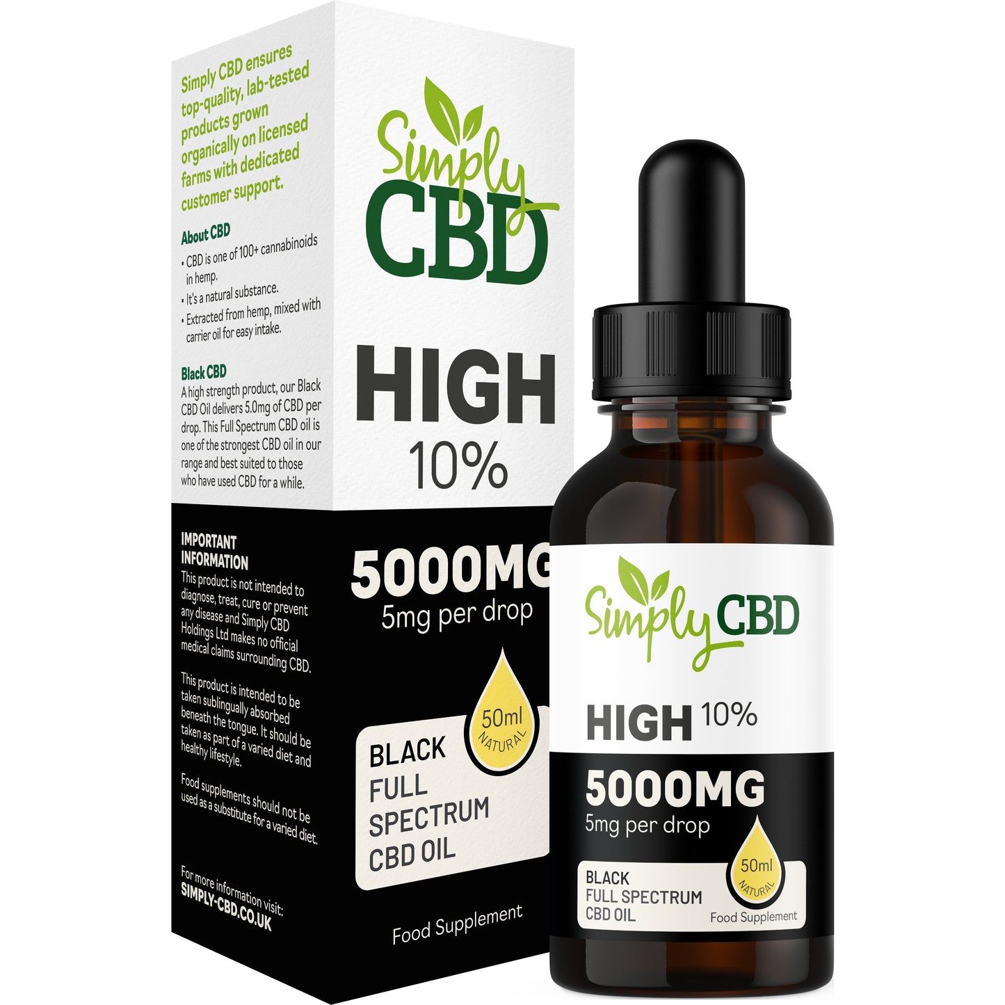 Black CBD Oil - 10% Strength (from 10ml)