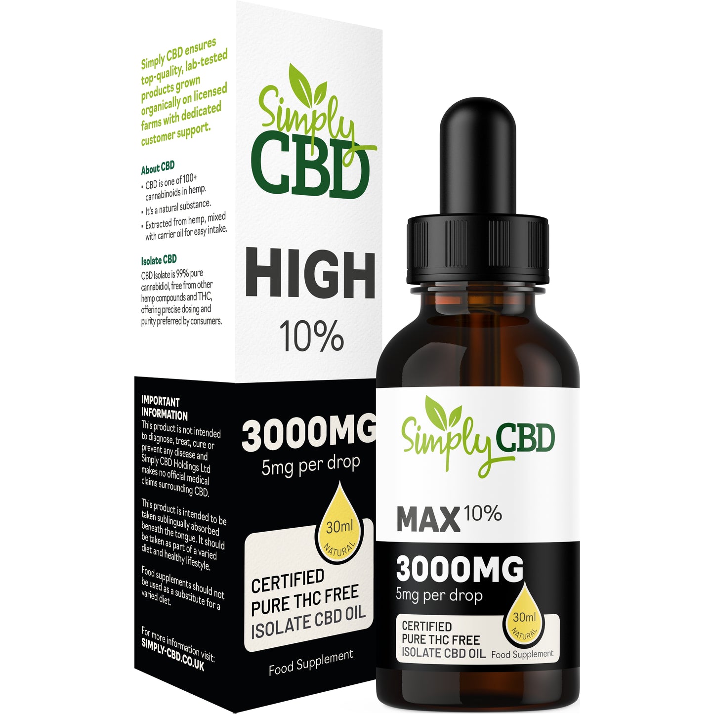Pure CBD Isolate Oil THC Free - from 1.7% Strength (30ml)