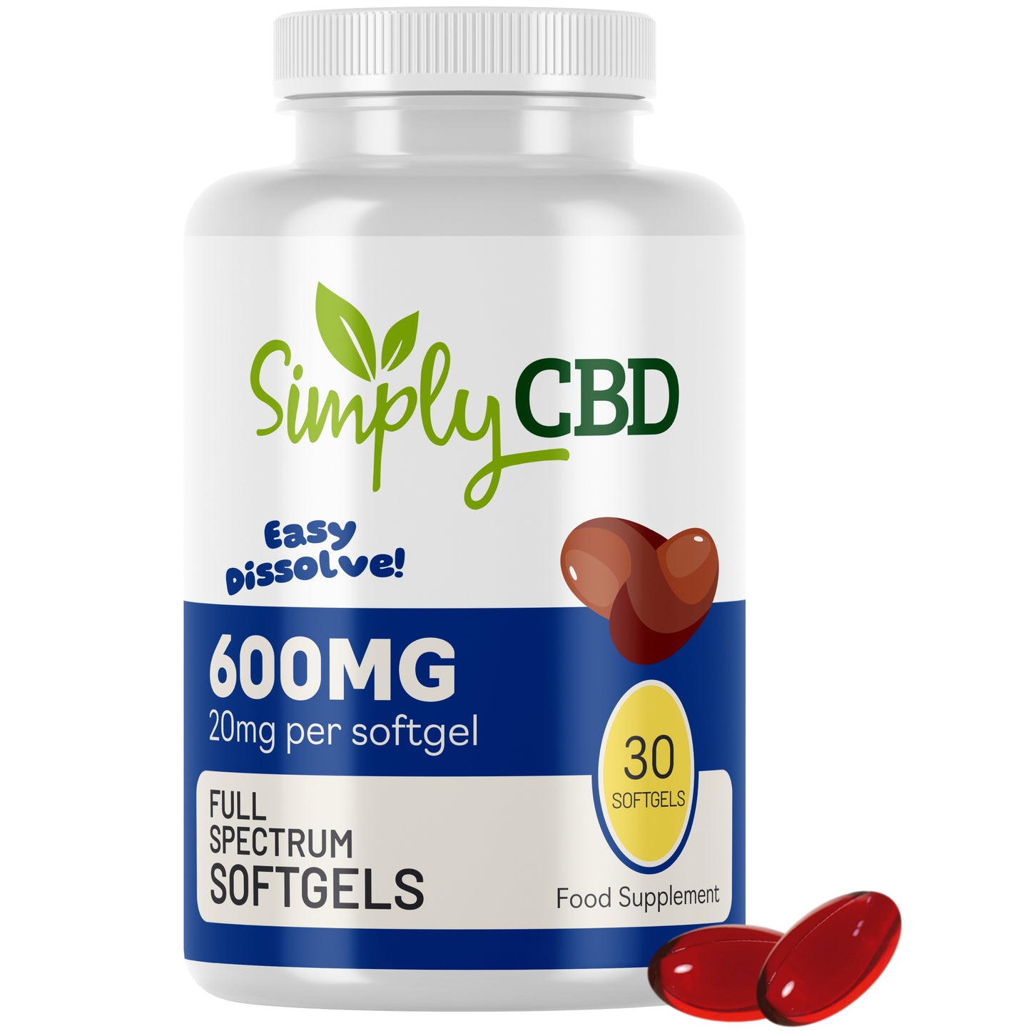 CBD SoftGels - 20mg Per SoftGel
