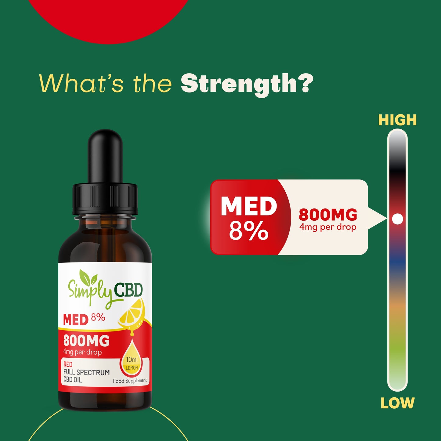 Red CBD Oil Flavoured - 8% Strength (10ml)