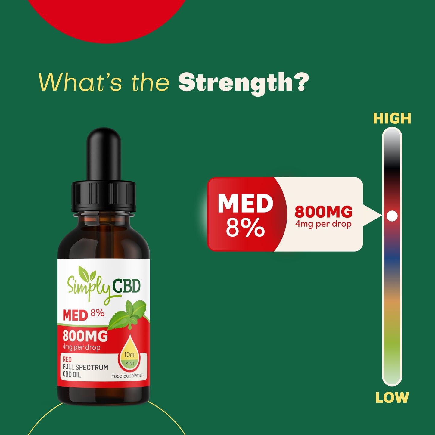 Red CBD Oil Flavoured - 8% Strength (10ml)