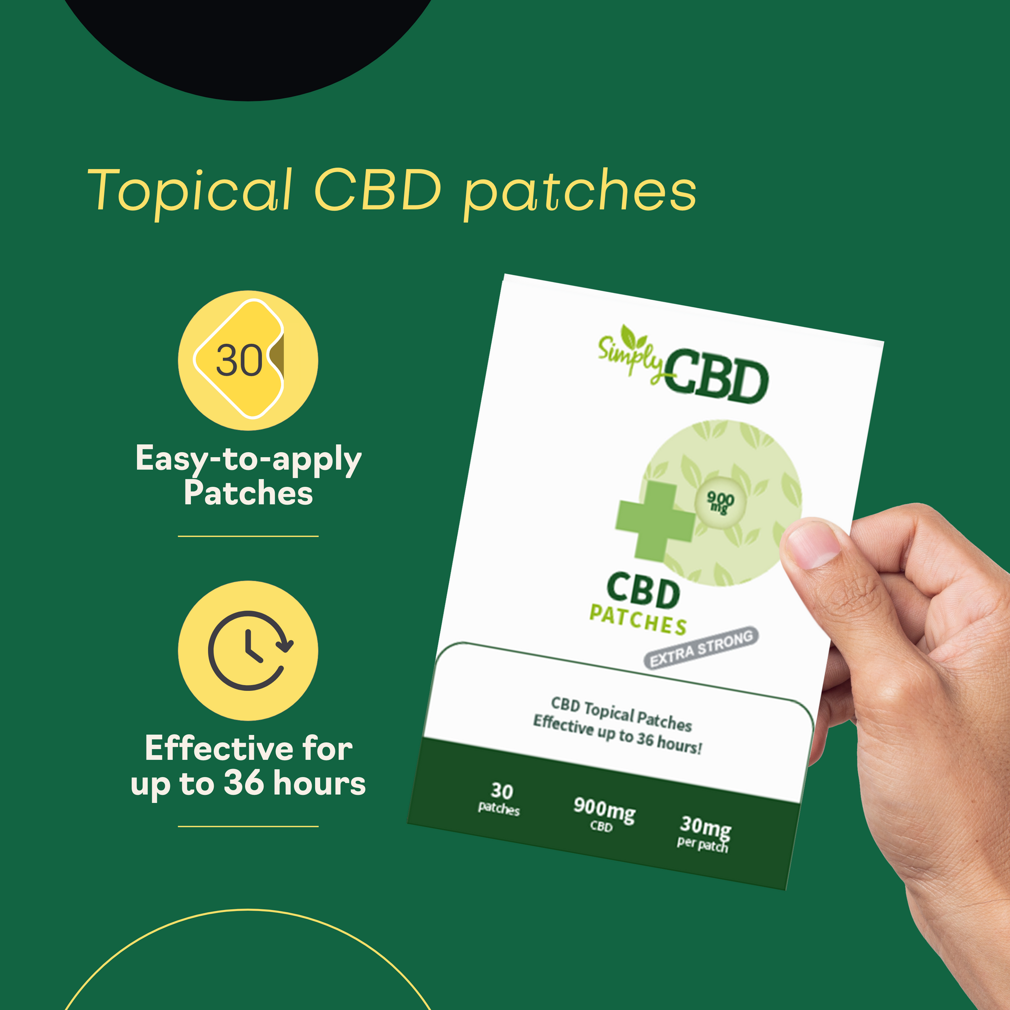 CBD Patches 30 Patches 30mg Per Patch (Extra Strength) Simply CBD