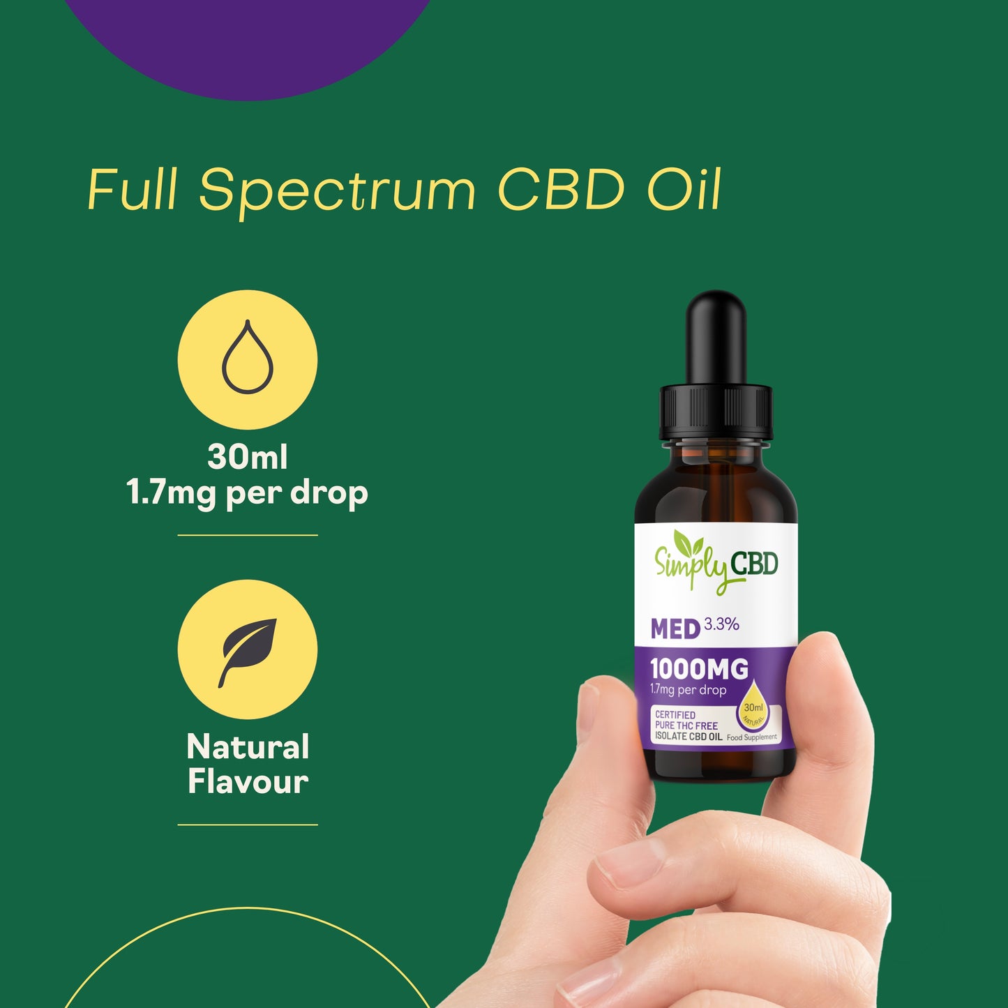 Pure CBD Isolate Oil THC Free - from 1.7% Strength (30ml)