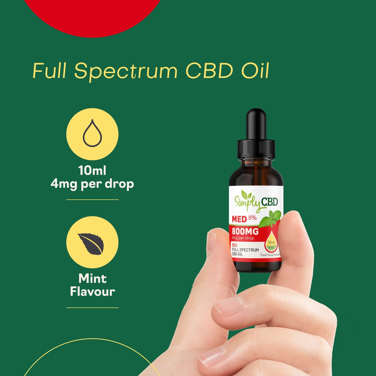 Red CBD Oil Flavoured - 8% Strength (10ml)
