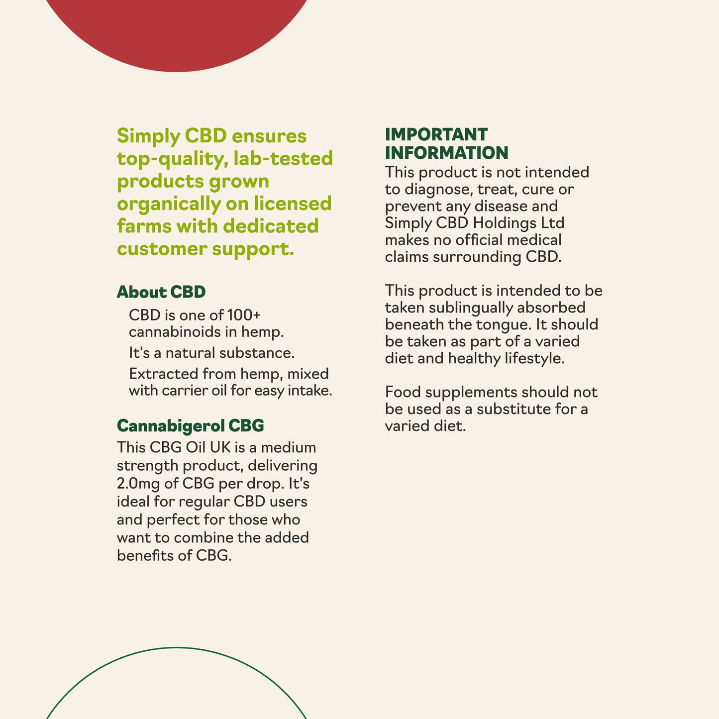 CBG Oil with CBD and CBDa - 3% Strength (20ml)