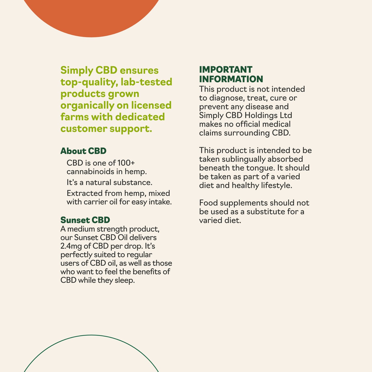 Sunset CBD Oil - 4.7% Strength (10ml)
