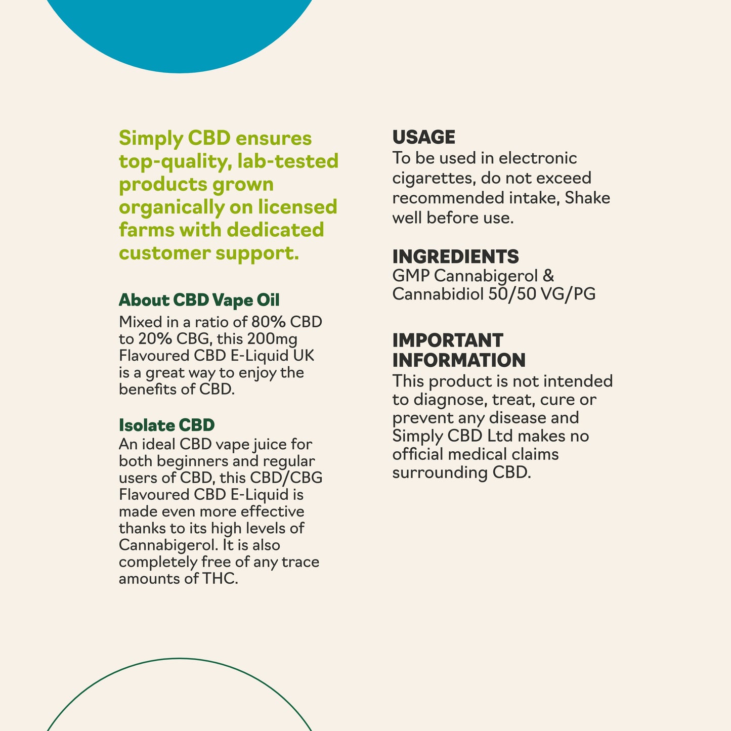 CBD / CBG Vape Oil E-Liquid - 2% Strength (10ml)