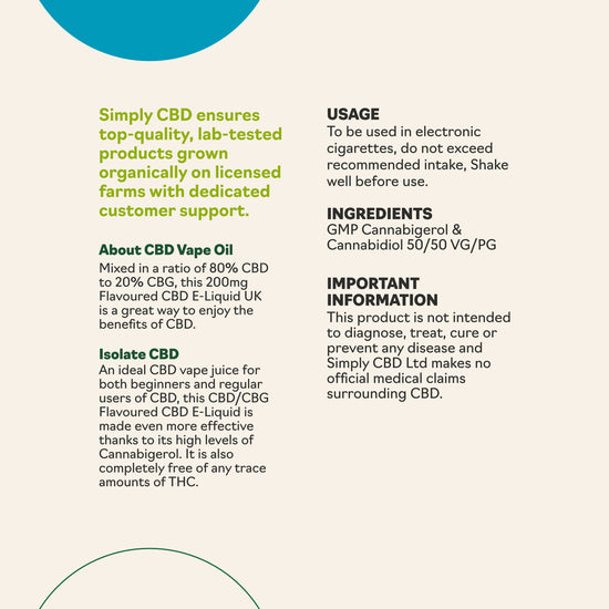 CBD / CBG Vape Oil E-Liquid - 2% Strength (10ml)