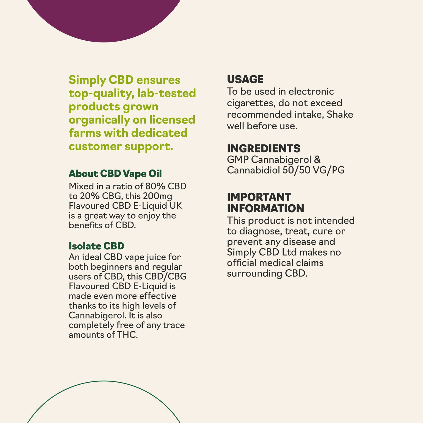 CBD / CBG Vape Oil E-Liquid - 2% Strength (10ml)