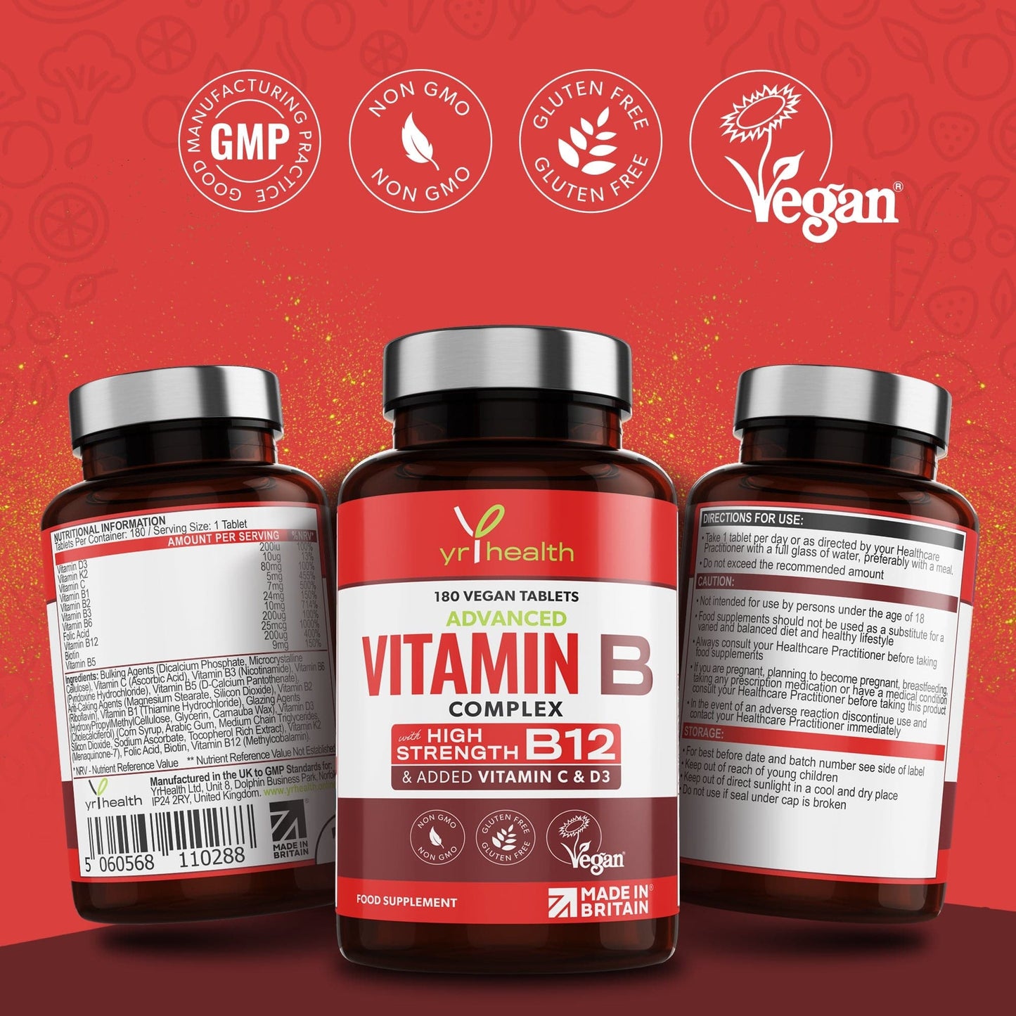 Vitamin B Complex - 180 Vegan Tablets
