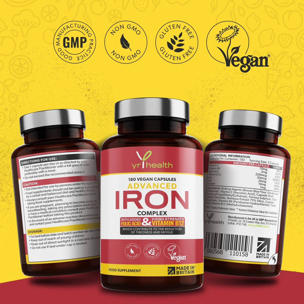 Advanced Iron Complex - 180 Vegan Capsules – Simply CBD