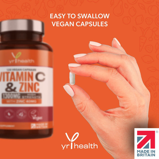 Load image into Gallery viewer, Vitamin C 1300mg &amp;amp; Zinc 40mg - 120 Vegan Capsules
