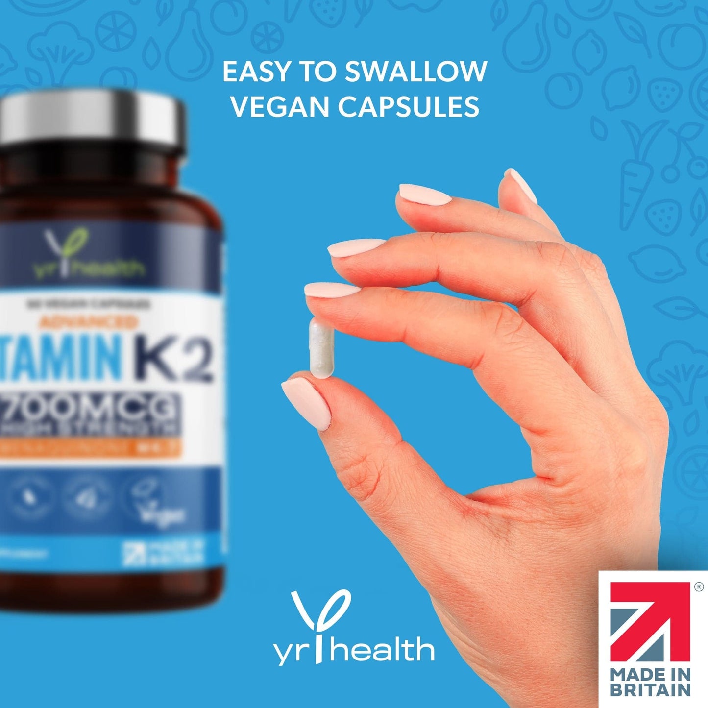 Vitamin K2 MK-7 Maximum Strength 700mcg - 90 Vegan Capsules