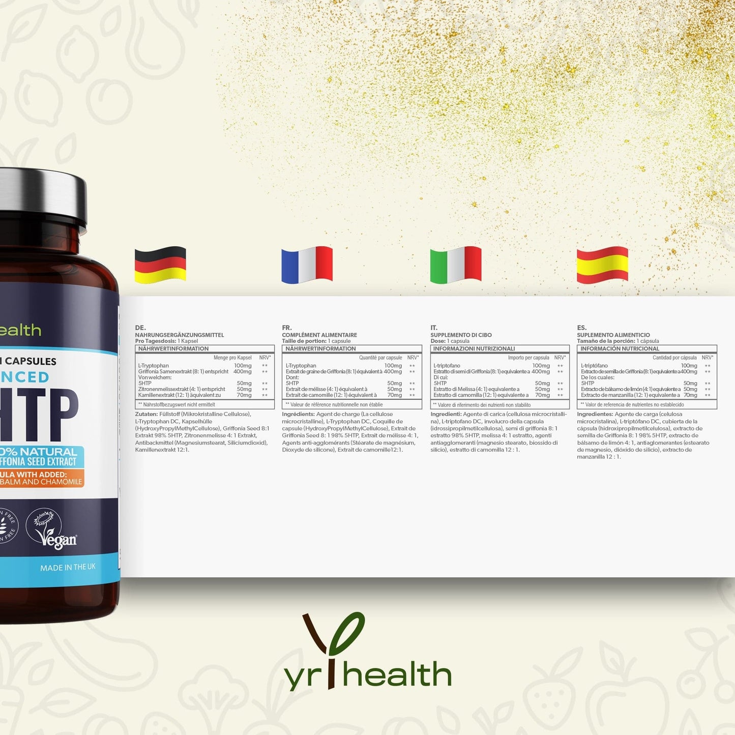 Advanced 5 HTP 400mg Griffonia Seed Extract - 240 Vegan Capsules