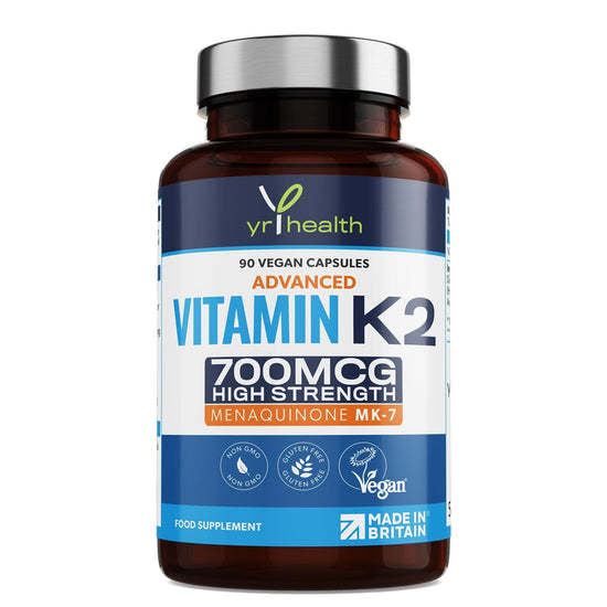 Load image into Gallery viewer, Vitamin K2 MK-7 Maximum Strength 700mcg - 90 Vegan Capsules
